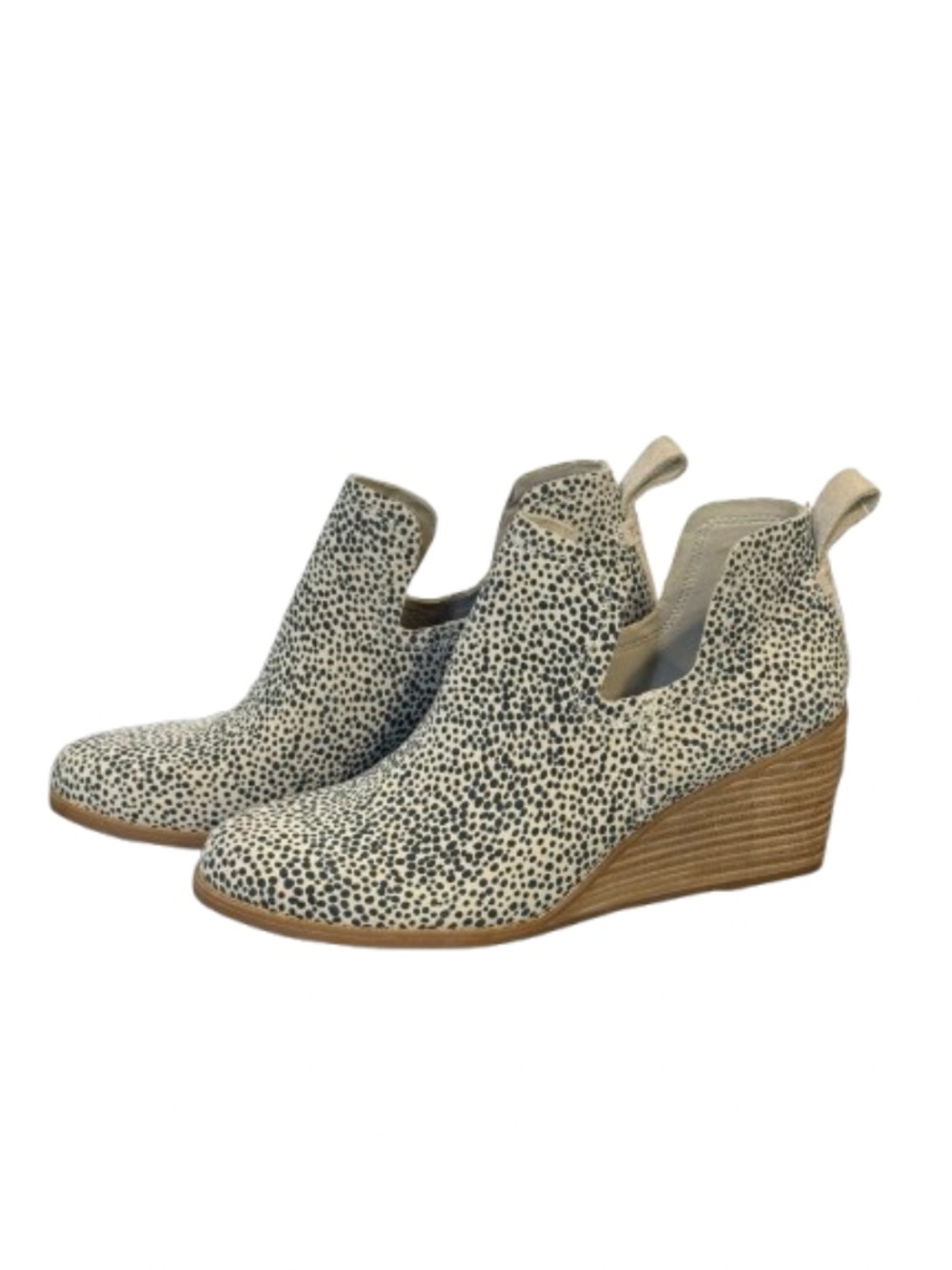 NWT Toms Kallie Cheetah Wedge Suede Cutout Ankle Boot - Women's 7.5